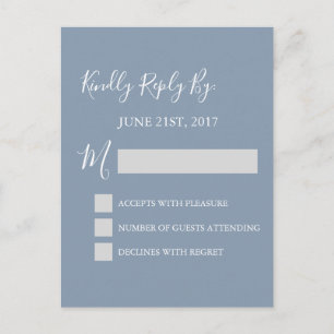 RSVP - Tarjeta de respuesta de Boda azul turbulent