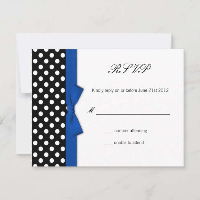 RSVP - Tarjeta de respuesta de Boda de puntas azul (Anverso)