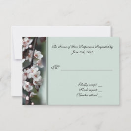 RSVP, tarjeta de respuesta, flores de ciruela