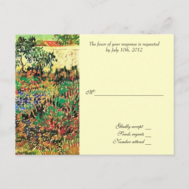 RSVP, tarjeta de respuesta, van Gogh (Anverso)