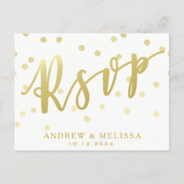 RSVP | Tarjeta postal de oro blanca y falsa