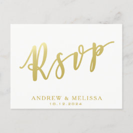 RSVP | Tarjeta postal de oro blanca y falsa