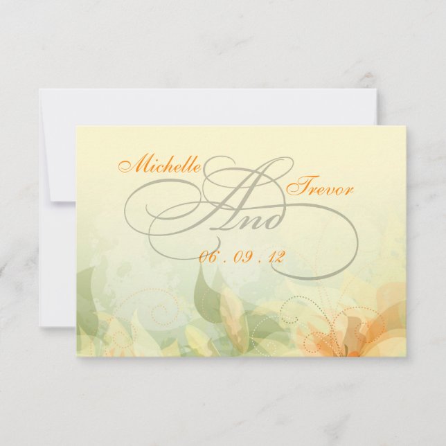 RSVP - Tarjetas de respuesta de Bodas florales de  (Anverso)