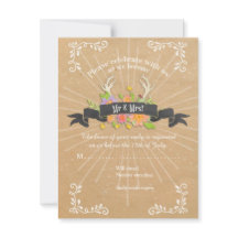 RSVP Tarjetas Deer Antler Wildflower Starburst Rus
