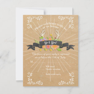 RSVP Tarjetas Deer Antler Wildflower Starburst Rus