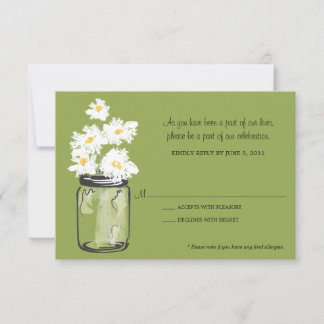 RSVP - Tarro de Mason lleno de Margaritas Blancas