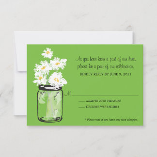 RSVP - Tarro de Mason lleno de margaritas blancas