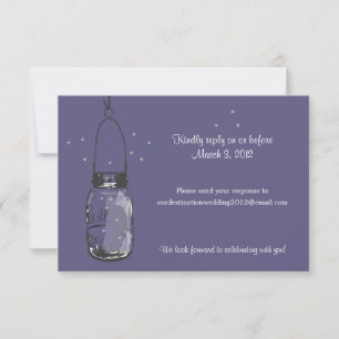 RSVP Tarro de Mason y Luciérnagas Boda