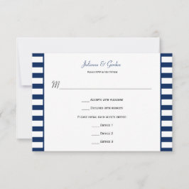 RSVP Tema Náutico Rayas Blancas y Azules Marinos