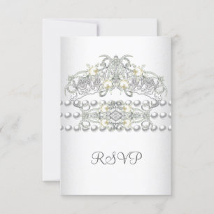 RSVP Tiara Plata Perla Blanca Diamante