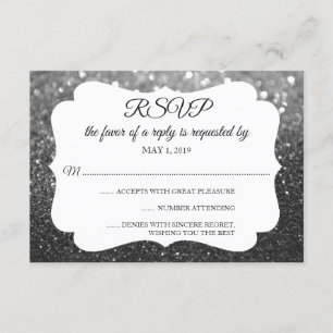 RSVP Tu Día Purpurina Fab Black Silver