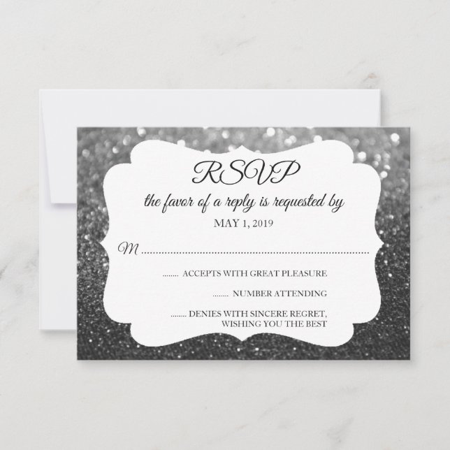 RSVP Tu Día Purpurina Fab Black Silver (Anverso)
