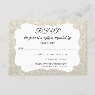 RSVP Tu Día Purpurina Fab White Gold