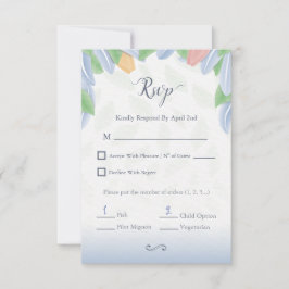 RSVP - Vectorial Tulip With Leaves In Cold Color