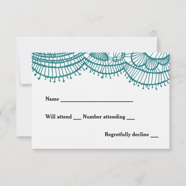 Rsvp Verde azulado moderno (Anverso)