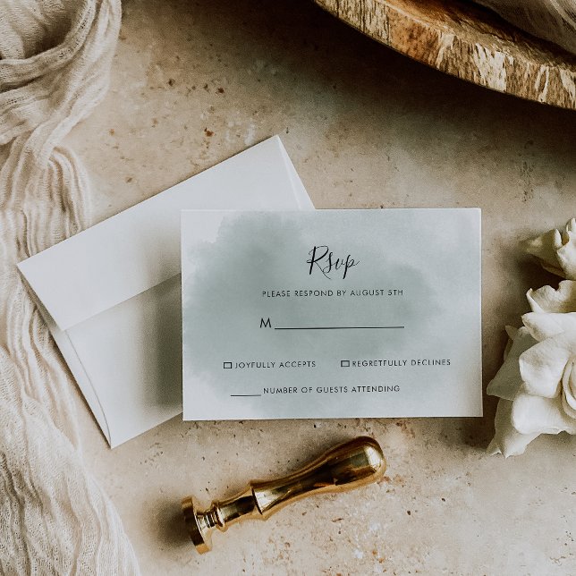 RSVP verde y blanco de caligrafía (Subido por el creador)