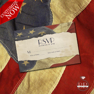 RSVP Vintage Boda militar patriótico de la bandera