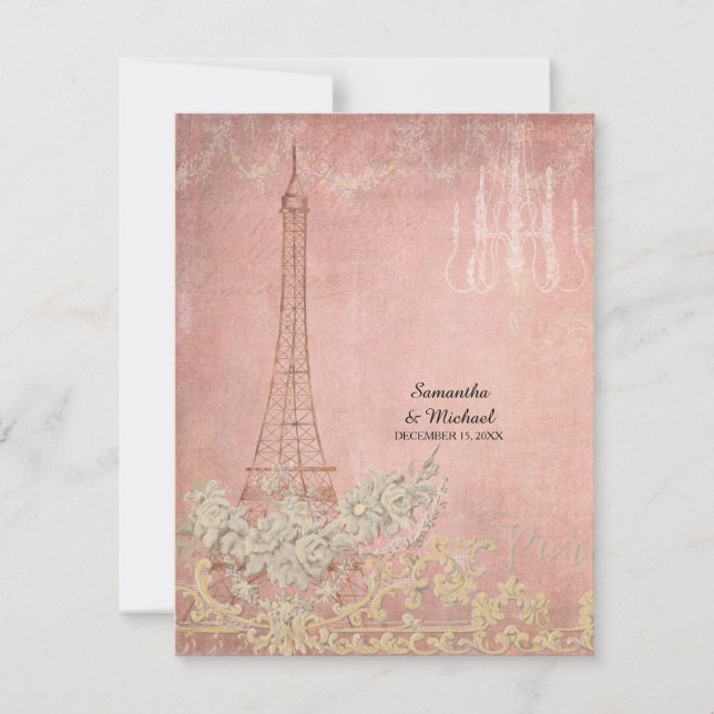 RSVP Vintage Paris Boda de estilo parisino (Anverso)