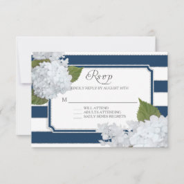 RSVP White Hydrangea Elegante Navy banda ancha