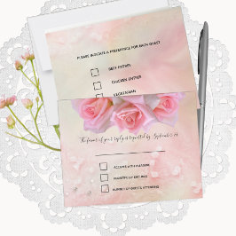 RSVP y menú de la boda rosa perfecta
