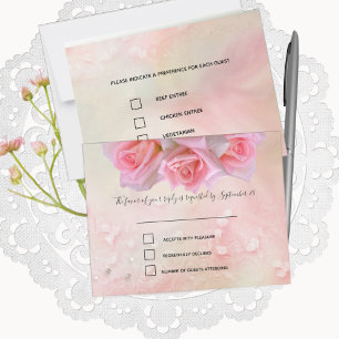 RSVP y menú de la boda rosa perfecta