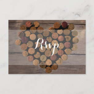 RSVP y Tarjeta de menú Rústico de corcho de vino