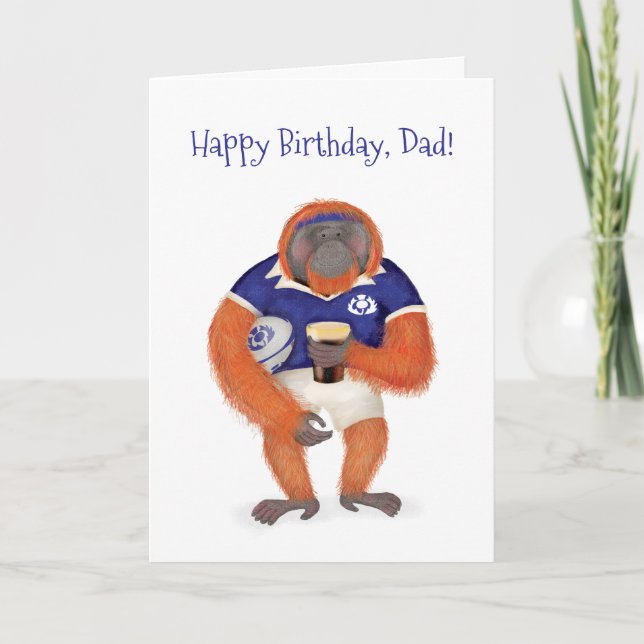 Ruaridh, la tarjeta de cumpleaños del orangután de (Anverso)