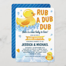 Rub a Dub Dub Rubber Duck Invitación de Baby Showe