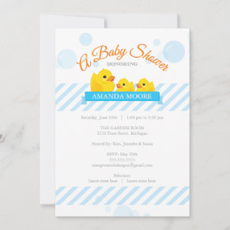 Rubber Ducky| Invitación de gemelos a Baby Shower