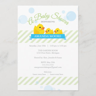 Rubber Ducky| Invitación de gemelos a Baby Shower