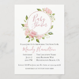 Rubefacción Invitación de Baby Shower a la flor Wr