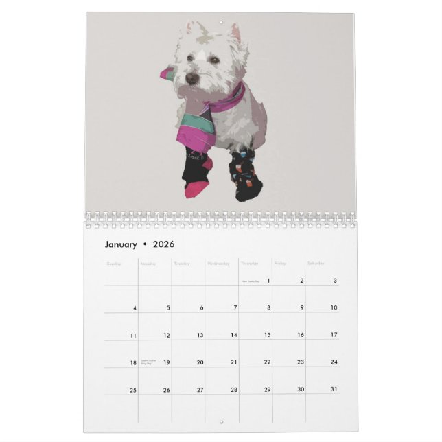 Rubí el calendario de Westie 2010 (Jan 2026)