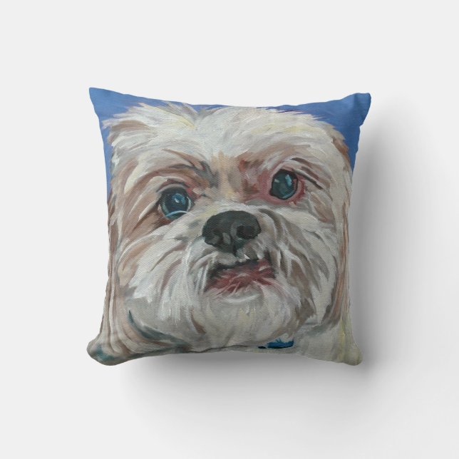 Rubí la almohada del retrato de Shih Tzu (Anverso)