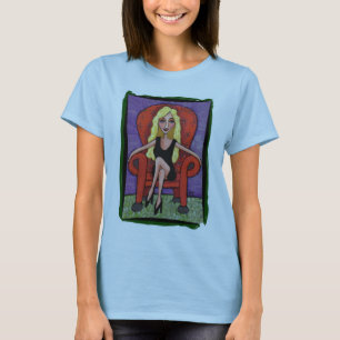 Rubio descarado y una silla roja - camiseta para