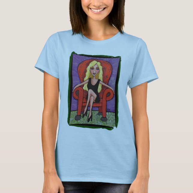 Rubio descarado y una silla roja - camiseta para (Anverso)