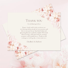 Rubor Beige Floral Agradecimiento de Boda