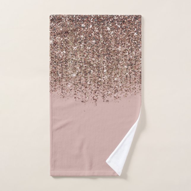 Rubor Beige Rosa Bronce Dorado Brillo Glamour (Toalla de mano)