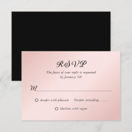 Rubor Black Elegant Wedding Minimalista RSVP