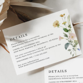 Rubor Boho Boda floral Detalles de la tarjeta de p