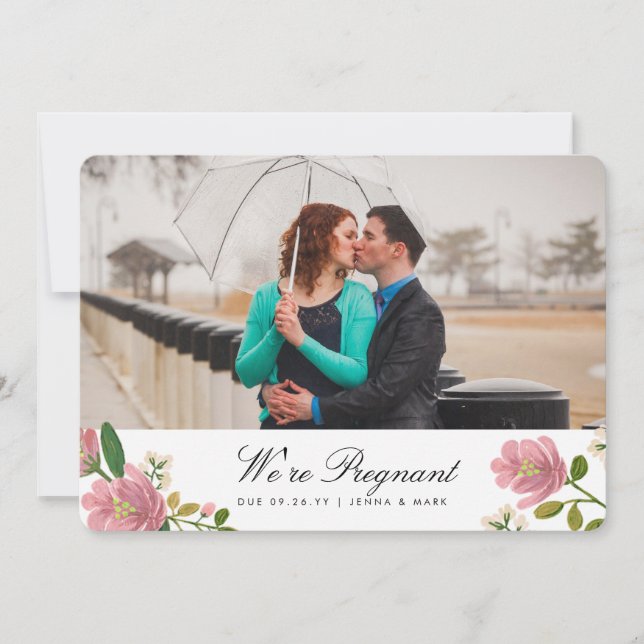Rubor Bouquet Pregnancy Invitación (Anverso)