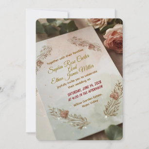 Rubor & Breeze - Moderna invitación de Bodas román