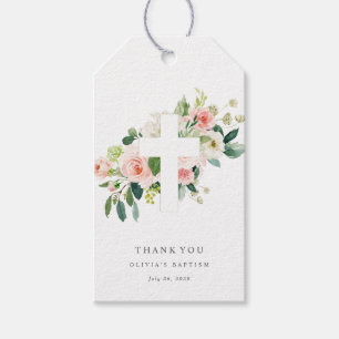 Rubor Cross Baptism Christening Gracias Etiqueta D