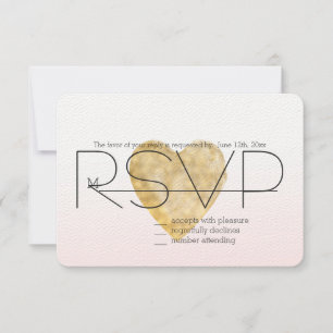 Rubor de Corazón Dorado Ombré RSVP