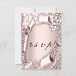 Rubor de Rosa Frame 3D de RSVP Boda Purpurina