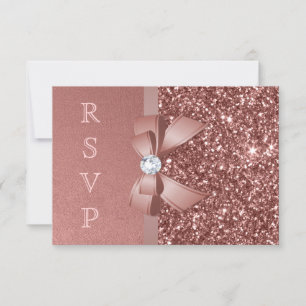 Rubor Dorado Rosa Brillo Lazo RSVP