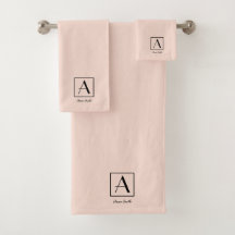 Rubor Femenino Rosa Monograma Inicial Script Chic