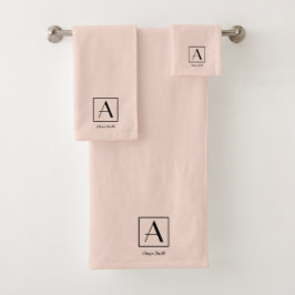 Rubor Femenino Rosa Monograma Inicial Script Chic