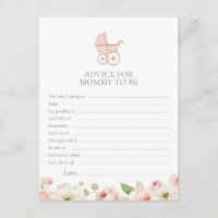 Rubor Floral Baby Shower Advance para la tarjeta m