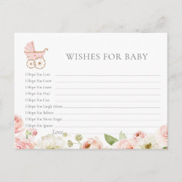 Rubor Floral Baby Shower quiere tarjeta para bebé