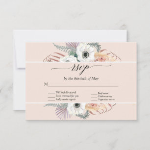 Rubor Floral Boho Pampas Grass Palm Foliage RSVP
